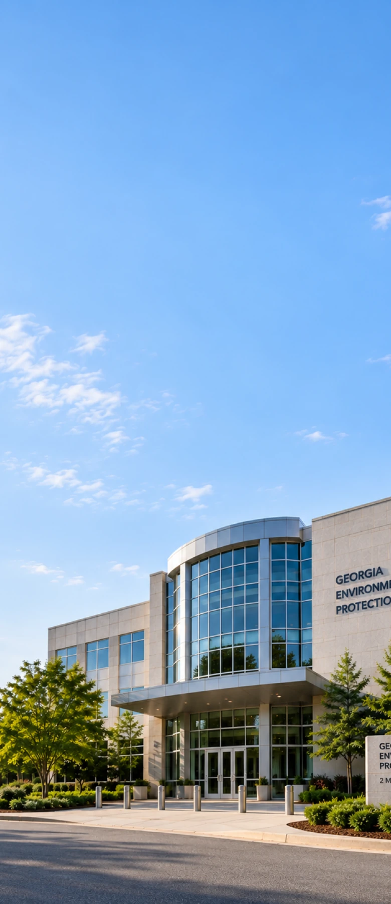 The Georgia Environmental Protection Division headquarters in Atlanta, backdrop for the per-client, per-matter traceability a firm advising several clients needs on every citation.