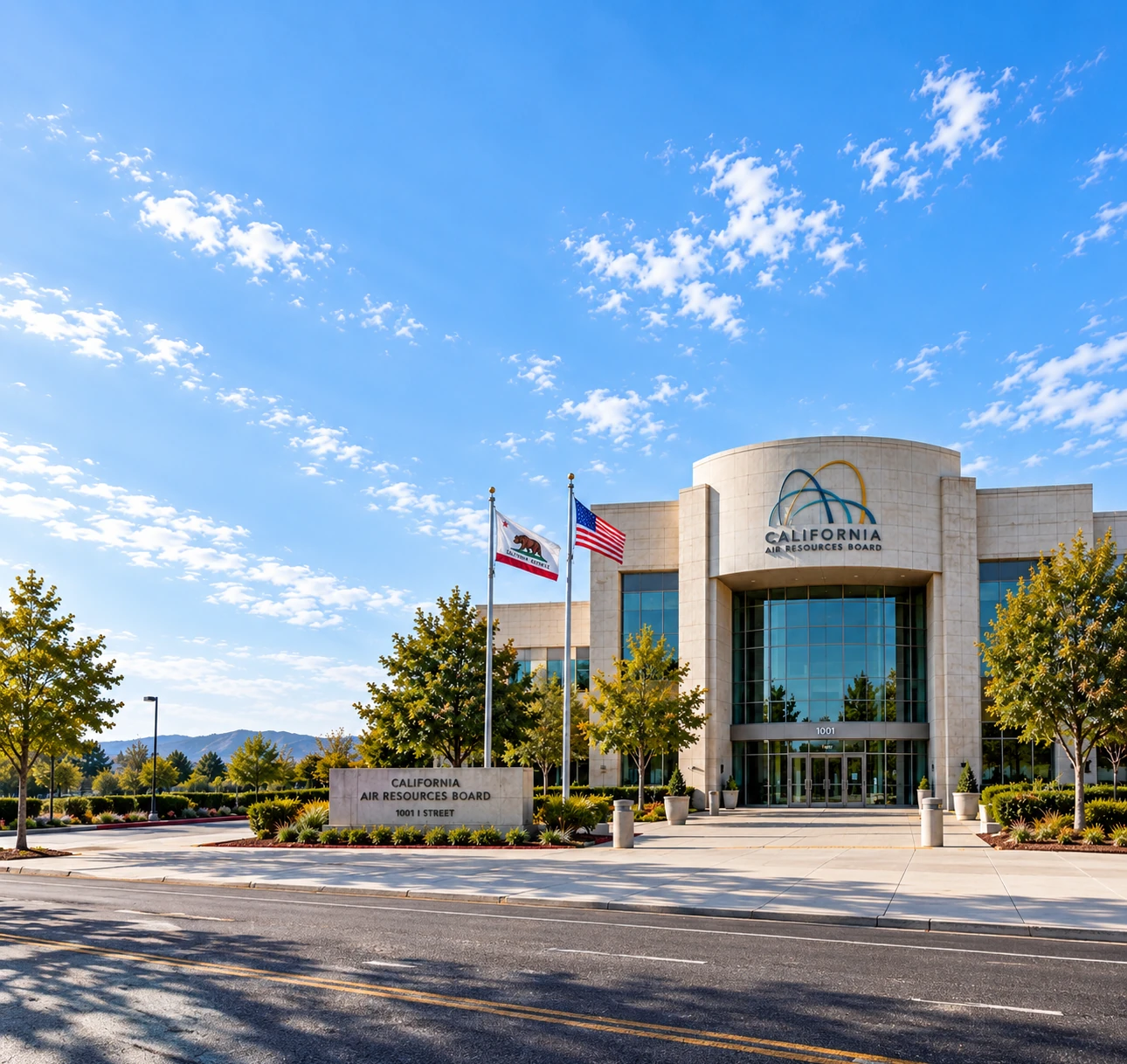 The California Air Resources Board headquarters in Riverside, backdrop for the audit-grade regulatory monitoring a regulated industry needs to withstand inspection.