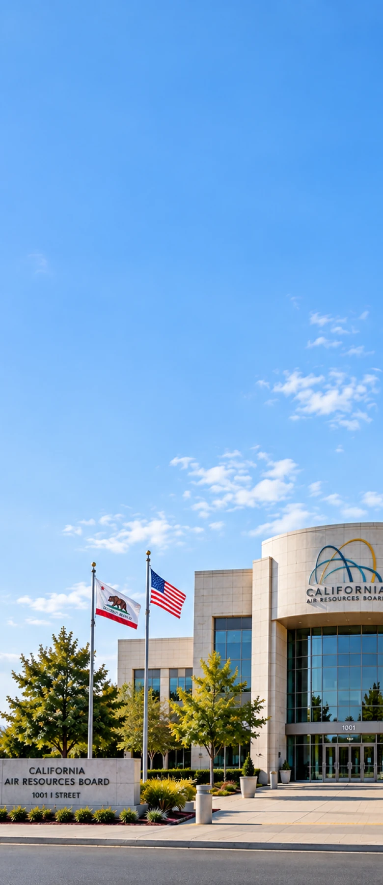 The California Air Resources Board headquarters in Riverside, backdrop for the audit-grade regulatory monitoring a regulated industry needs to withstand inspection.